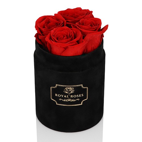 Mały Flower Box Czarny - Czerwona Wieczne Róże