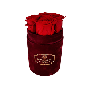 Mały Flower Box Bordo - Czerwone Wieczne Róże