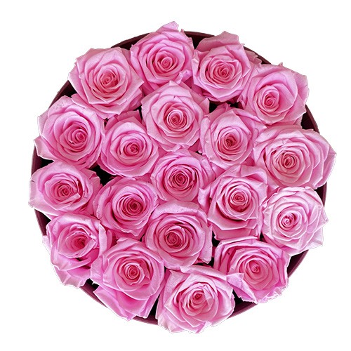 Duży Flower Box Różowy - Różowe Wieczne Róże