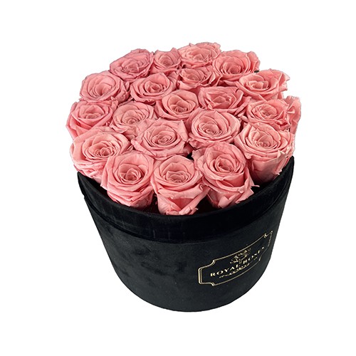 Flower Box Mini Duży - Pudrowy róż - wieczne róże