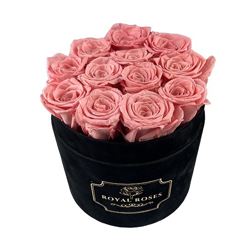 Flower Box Mini Średni - Pudrowy róż - wieczne róże
