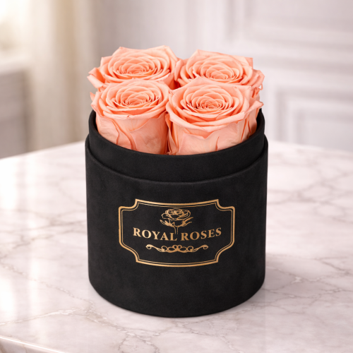 Flowerbox Czarny Mały & Herbaciane Wieczne Róże