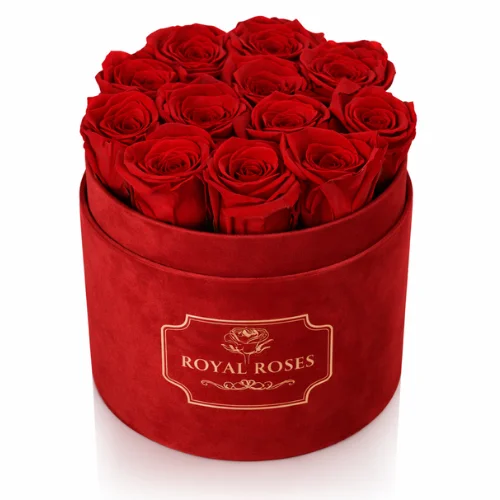 Royal Flowerbox Średni Czerwony & Czerwone Wieczne Róże