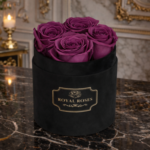 Flowerbox Mały & Fioletowe Wieczne Róże