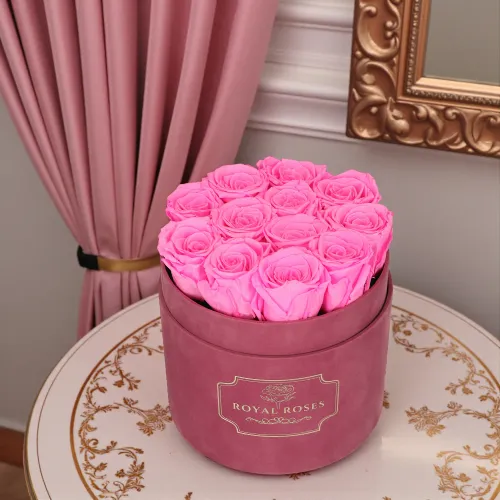 Flowerbox Różowy Średni & Różowe Wieczne Róże